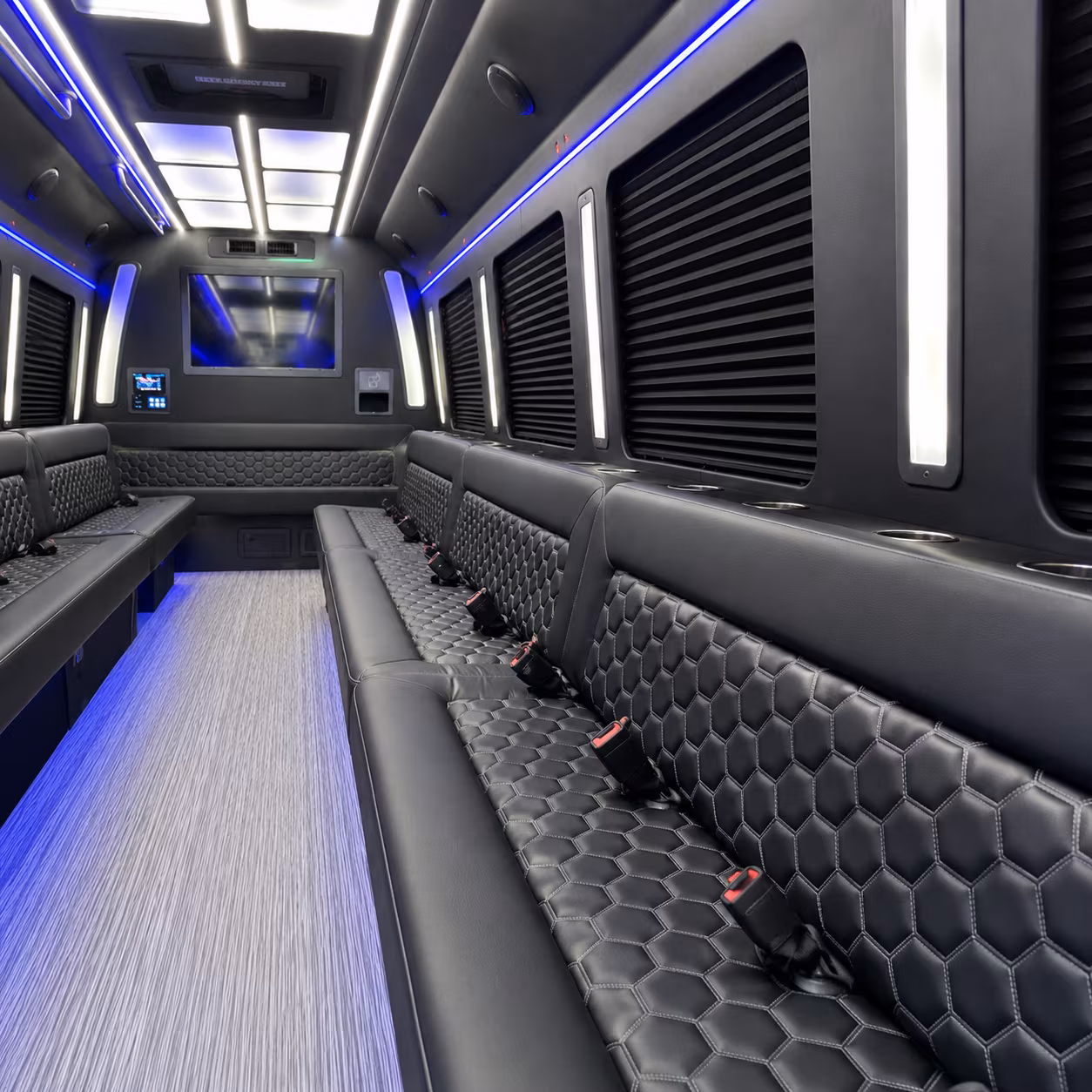 davis party bus rental interior