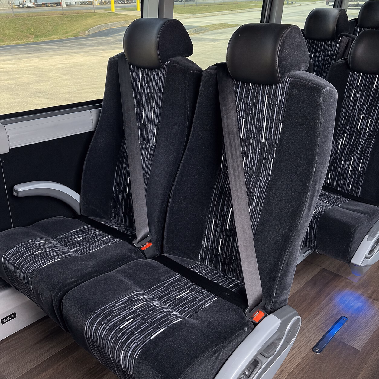 moving a large group a full size charter bus has the luggage space to match