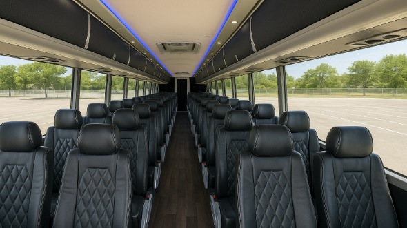 davis 50 passenger charter bus inside