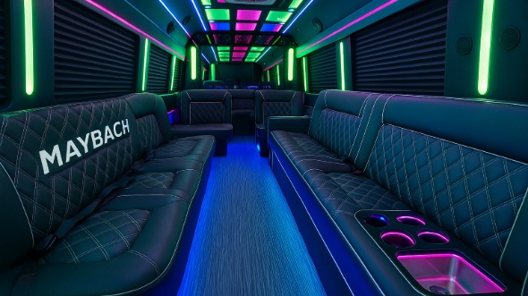 Interior of Charter Bus Company San Francisco's Party Bus in San Francisco