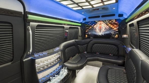 Interior of Charter Bus Company San Francisco's Sprinter Limo in San Francisco