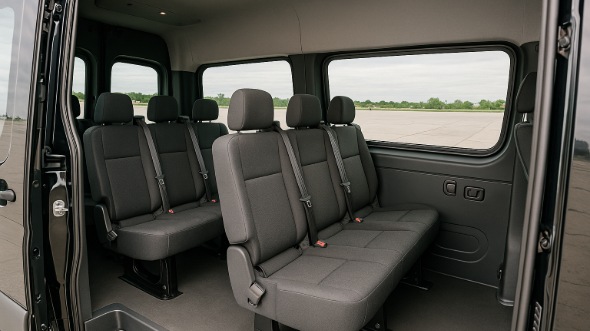 Interior of Charter Bus Company San Francisco's Sprinter Van Rental With Driver in San Francisco