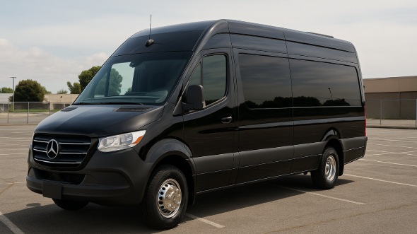 Exterior of Charter Bus Company West Sacramento's Sprinter Van Rental With Driver in West Sacramento